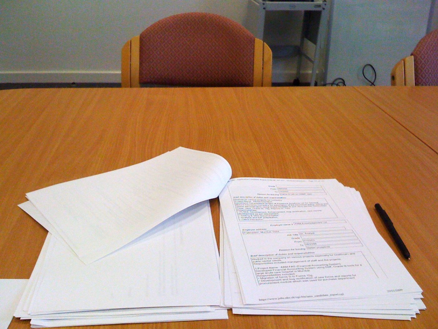 Organized documents prepared for professional review